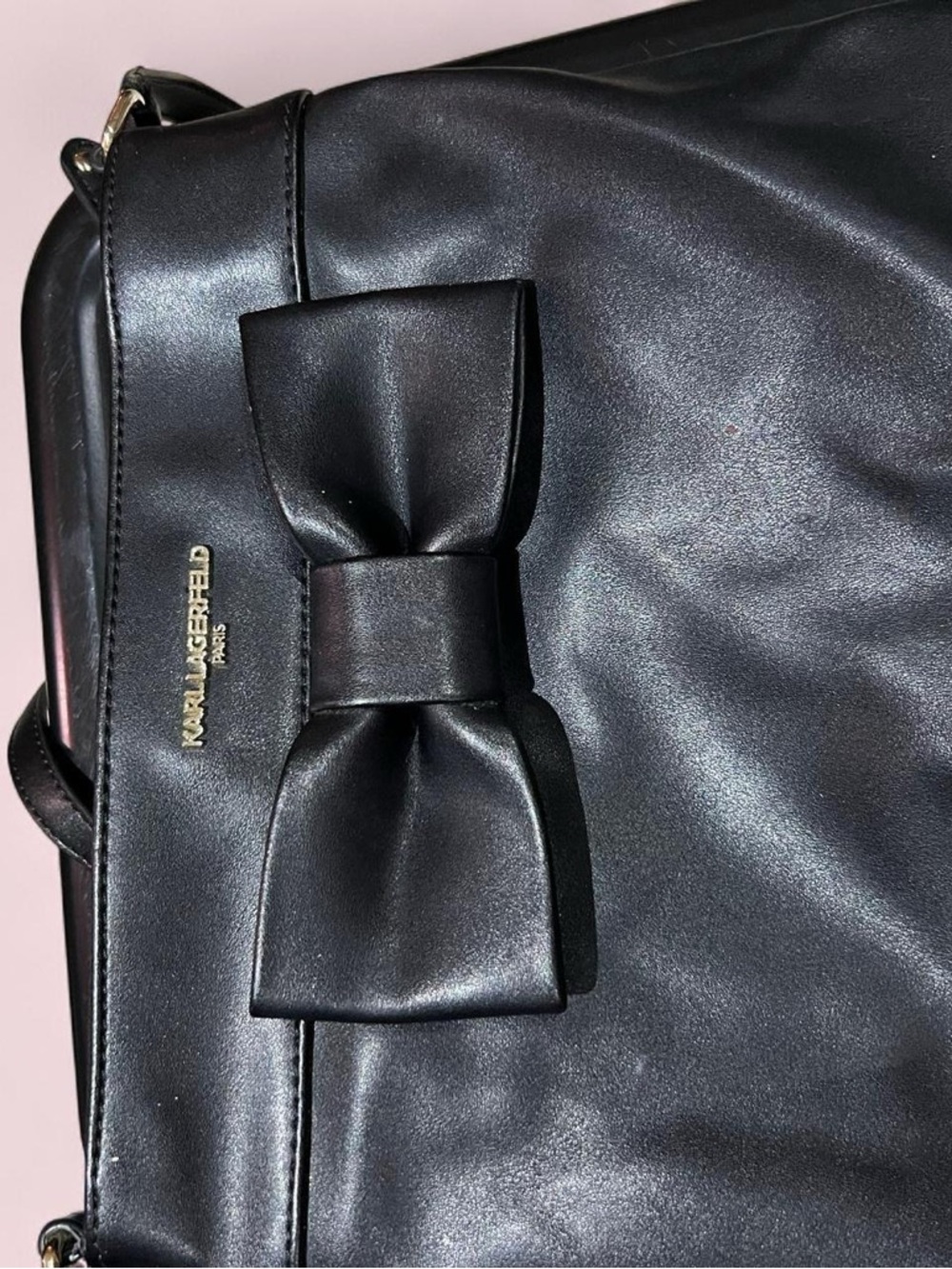 Karl Lagerfeld Black Bow-Accent Crossbody Bag - Picture 3 of 8